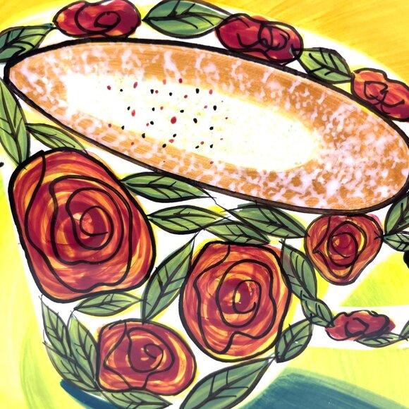 VTG Set of 4 Mary Naylor Designs Hand-Painted Coffee-Themed Plates 2003 9.75 in - Picture 3 of 11